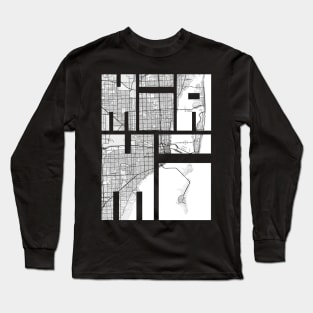 Miami, Thailand City Map Typography - Light Long Sleeve T-Shirt